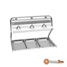 Buffet Speisenwärmer 3xGN1/1 + Hygiene Schutzhaube + Infrarotbeleuchtung